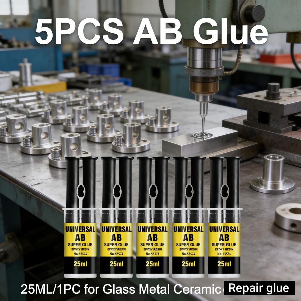 5pcs Reliable Long-Lasting Glue 25ml/1pc Universal Adhesive Super AB Glue for Glass Metal Wood Ceramic Hardware Repair Glue