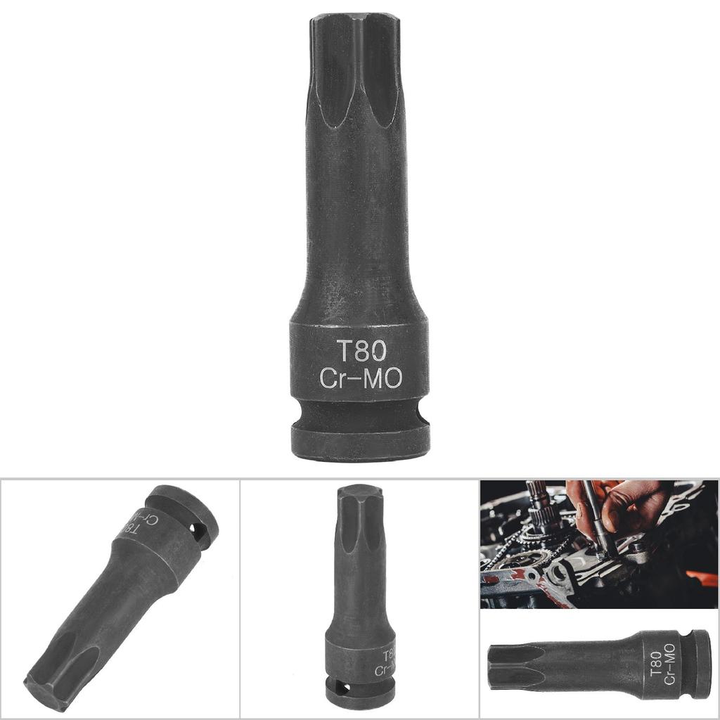 12" Socket Adaptor Star Head Drive Air Impact Wrench Bit Socket Car Repair Tools (T80)