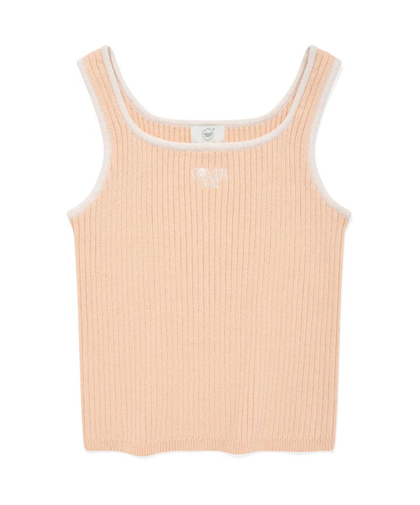COVERNAT WOMAN Rib Sleeveless Knit Salmon