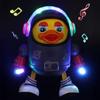 Electric Dancing Astronaut Duck Toy with LED Light Music Kids Walking Duck Toy Toddlers Boys Girls Interactive Educational Animal Musical Toy