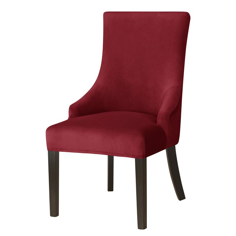 Velvet Elastic Dining Chair Cover Strech Spandex Chair Covers High Back Sloping Arm Chairs Slipcovers for Banquet Home Decor