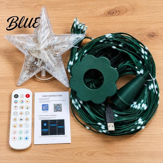 Easy Installation Waterfall Glow LED Christmas Tree String Light 400 LEDs Fairy Light with App And Multi Scene Decorative Lights Remote Control