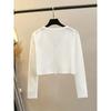 Bows Sun Protection Knit Cardigan Women's Summer Thin Small Waistcoat Short Outer Matching Halter Skirt Shawl Blouse