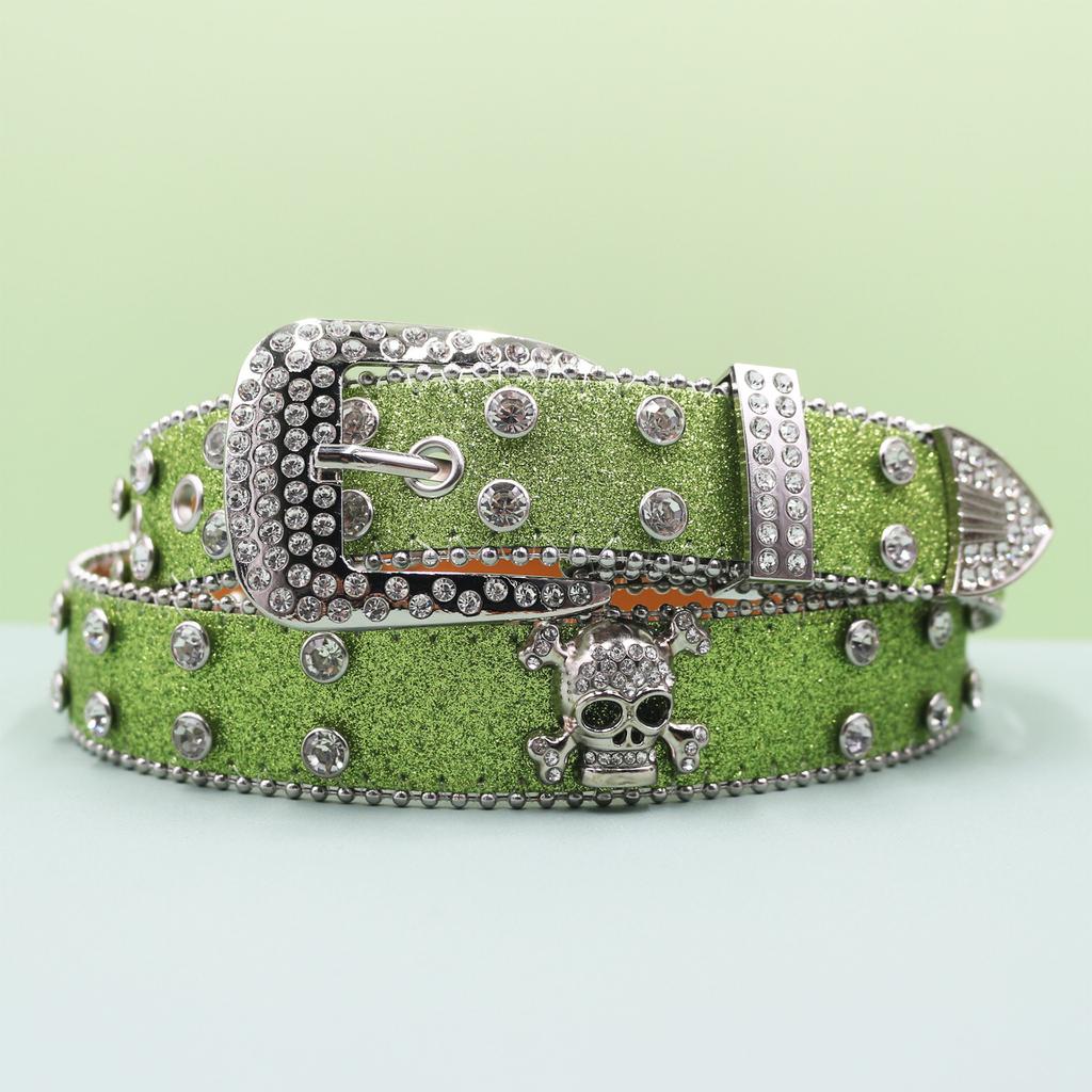 Punk Belt European and American Style Inlaid with Rhinestones Hot Girl Style Rock Fashion Belt Men's and Women's Belt