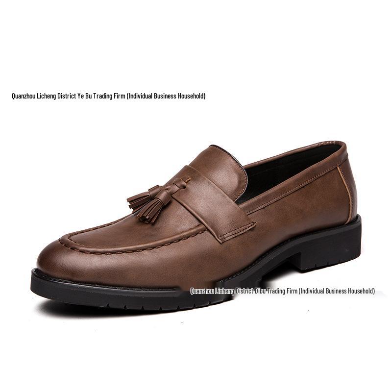 

Stylish Tassel Pointed Toe Slip-On Leather Loafers for Men – Business Casual 38