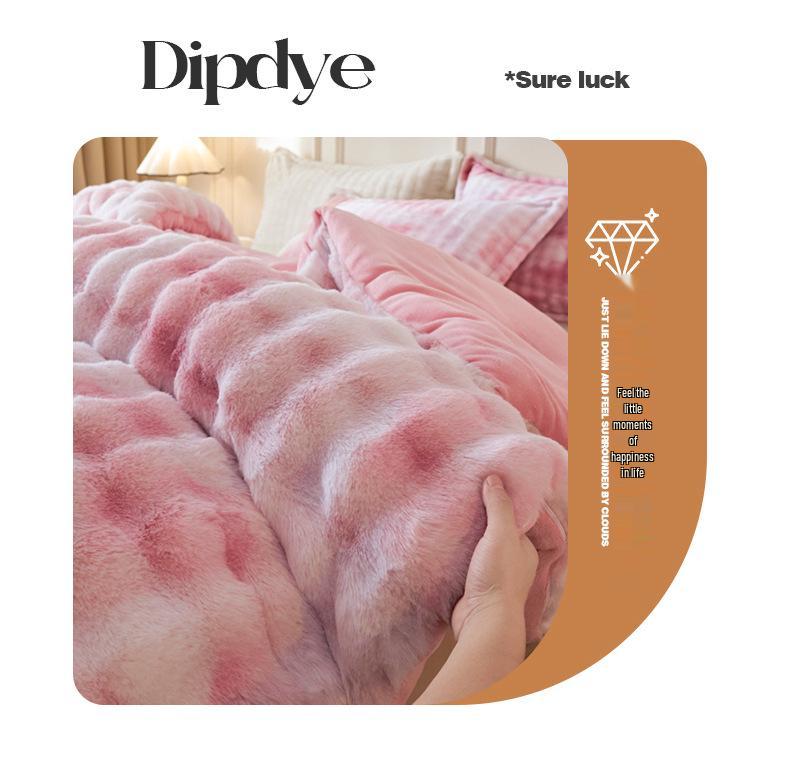 2025 Thickened Milk Velvet Winter Comforter - Warm Coral Fleece Quilt for Double Bed