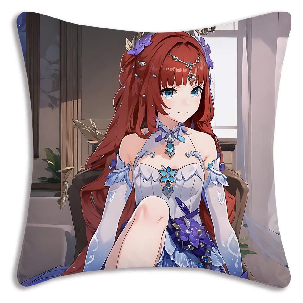Game Anime N-NilouS Pillow Covers Cartoon Sofa Decorative Home Double-sided Printing Short Plush Cute Cushion Cover