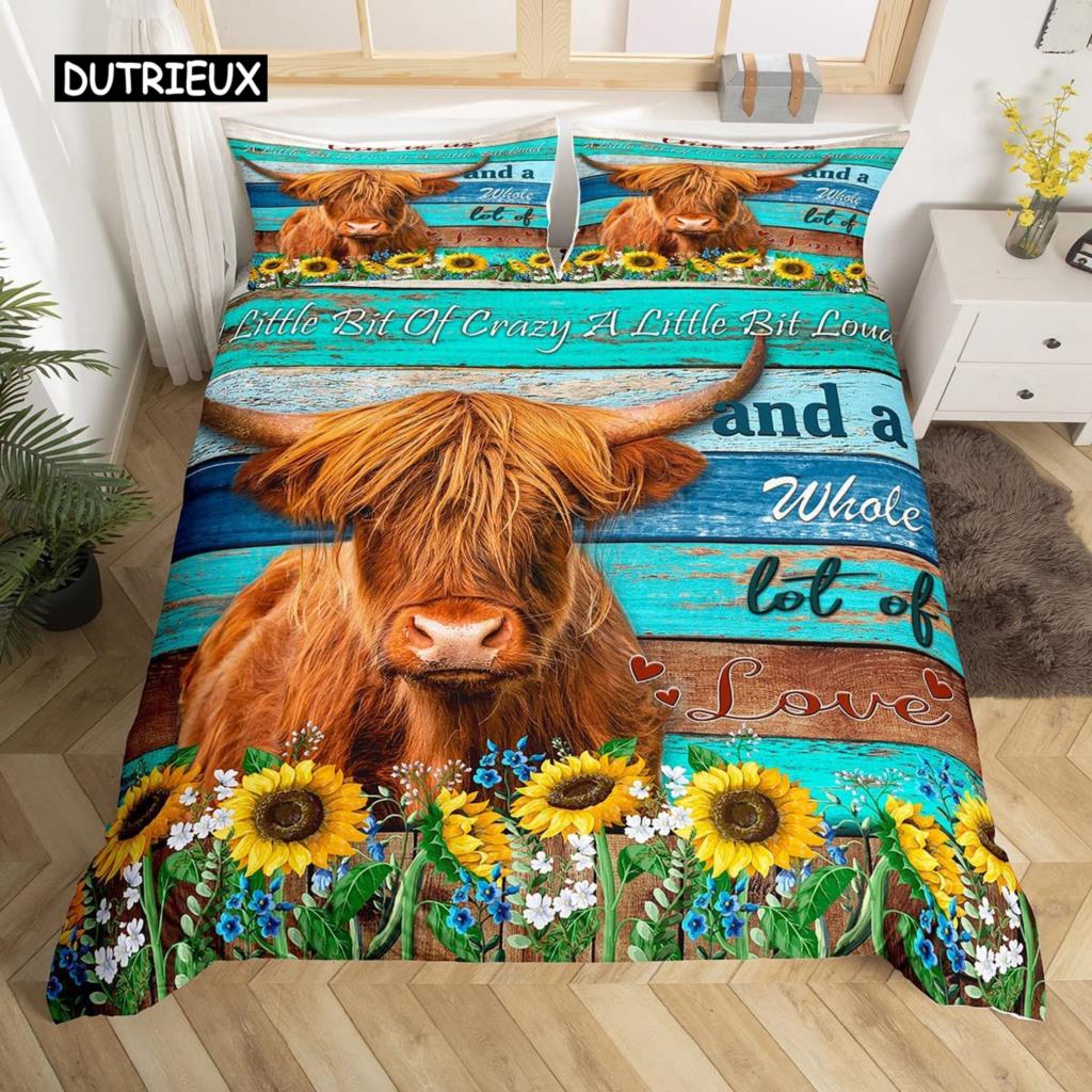 

Комплект пододеяльника с коровами Размер Твин Кинг Фермерские животные Постельное белье Принт зеленых виноградных листьев Пододеяльник Рустикальный узор деревянных досок Покрывало 150x200cm 3pcs