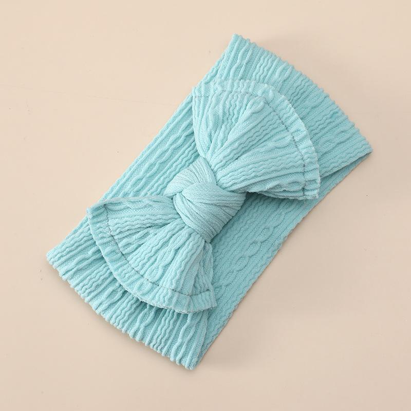 Opaska Dziecięca z Kokardą Podwójna Żakardowa Szeroka Elastyczna Węzeł na Górze Regulowana dla Dziewczynek 0-24 Miesięcy Miękka Bawełniana Opaska Niemowlęca Do Zdjęć Noworodkowych