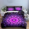 Purple Floral Pattern Bedding Set Multiple Sizes Kid'S And Adults' Bedroom Exquisite 3Pc Bedding Set, Gift