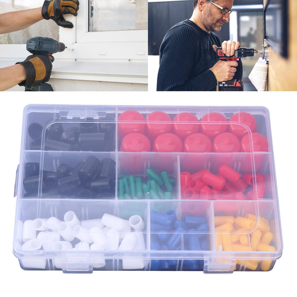 Upgraded Rubber End Caps with Storage Slip Resistant Bolt Protectors Rubber Bolt Caps Set for Screws & Round Tubes