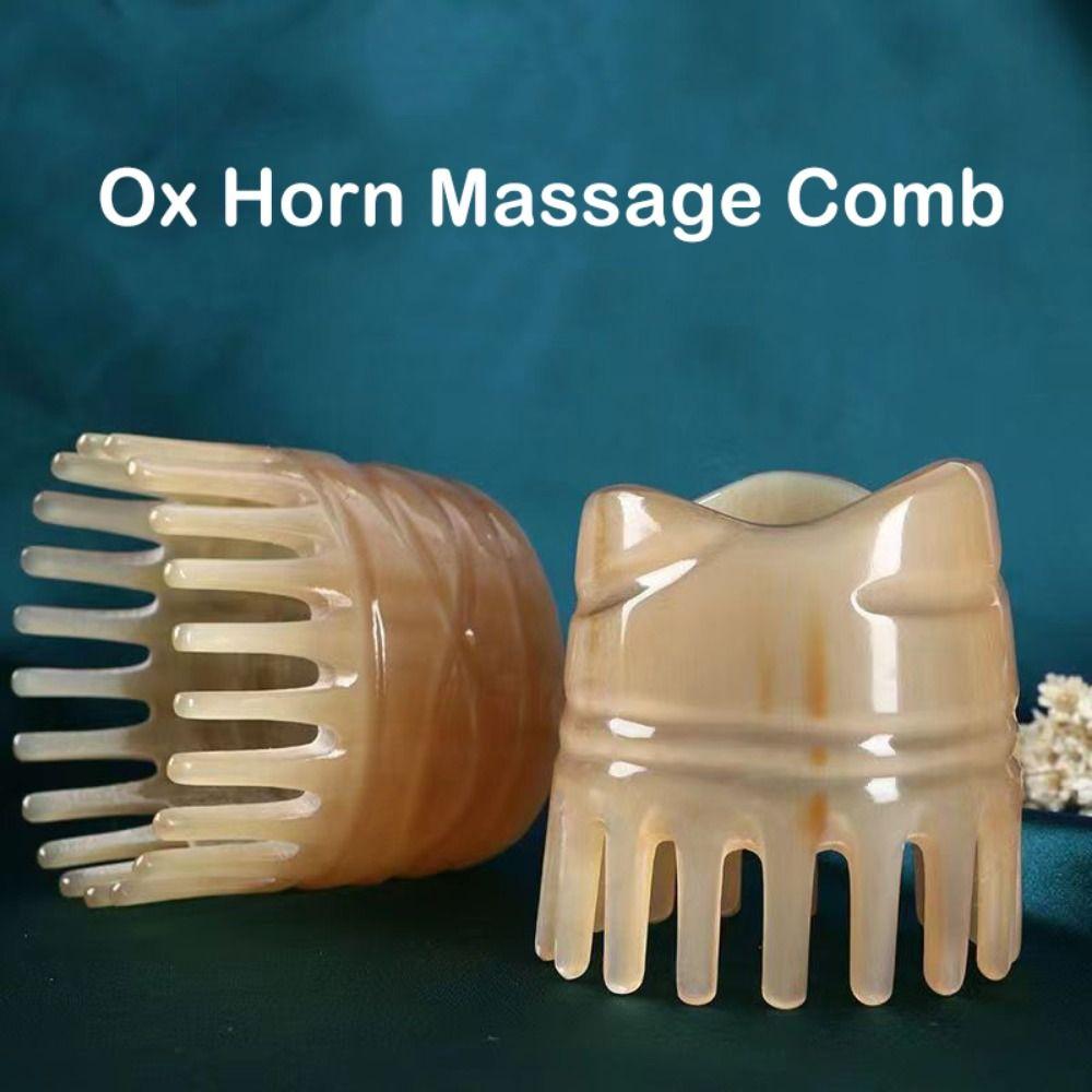 Shampoo Comb Ox Horn Massage Comb Gua Sha Buffalo Horn Meridian Comb  Men