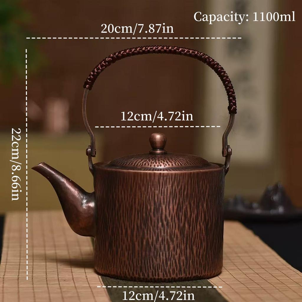 Handcrafted Boiling Kettle Copper Handheld Retro 1 L Water Kettle Thickened Handle Home Use Water Offering Kettle Butter Tea Pot