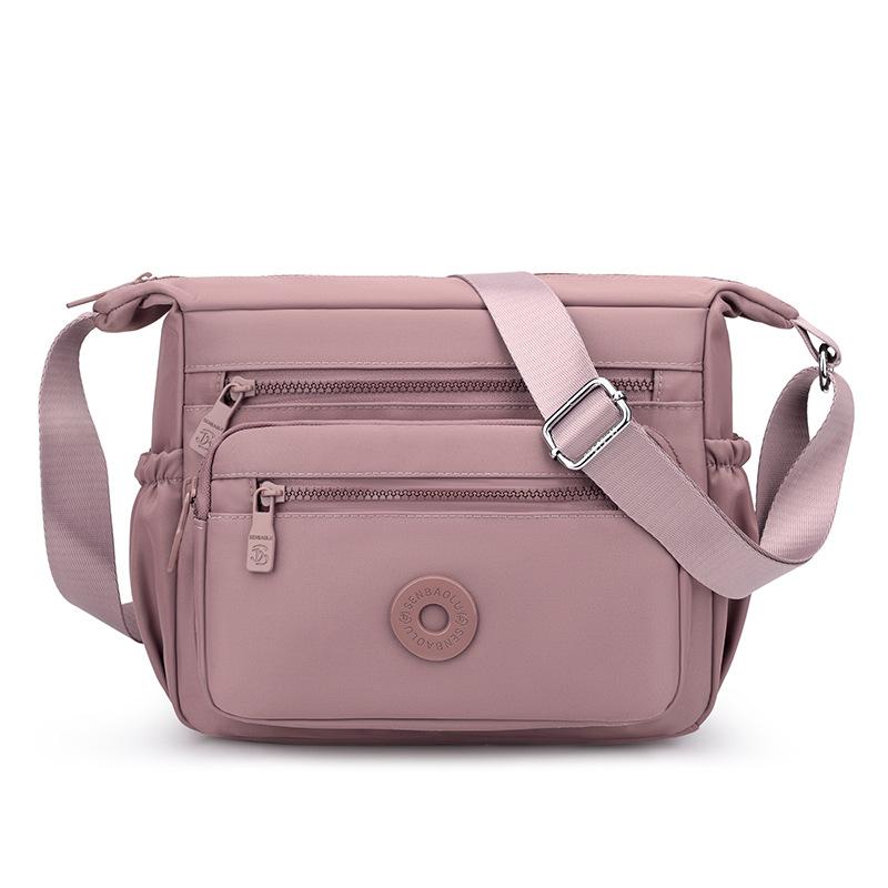 Women's Bag Multi-Layer Zipper Shoulder Bag Nylon Crossbody Bag