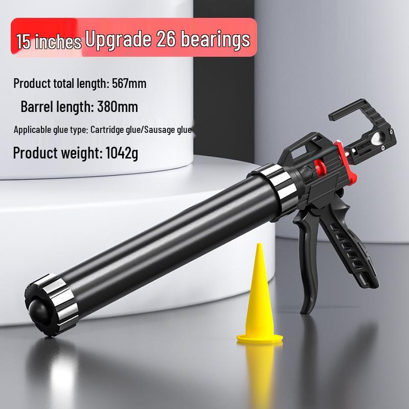 Automatic Glass Glue Gun with 26 Bearings - Labor-Saving Caulking Tool for Structural Adhesive
