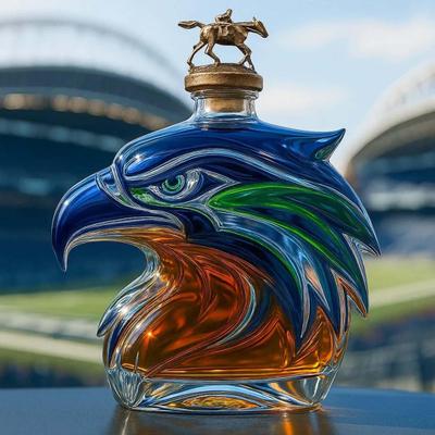 Láhev na whisky s orlí hlavou Unikátní skleněná karafa 3D Nádoba na likér pro whisky Víno Koktejly Kávu