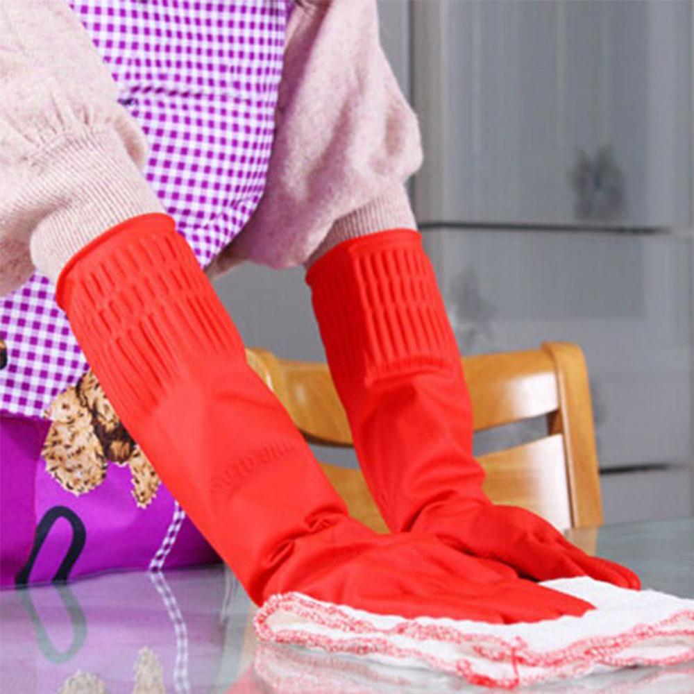 Rubber Tools Waterproof Washing Cleaning Latex Gloves Kitchen Household Gloves Long Sleeve