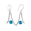 Swiss Blue Topaz Gemstone 925 Sterling Silver Handcrafted Jewelry Earrings 1.45" EE-66-39