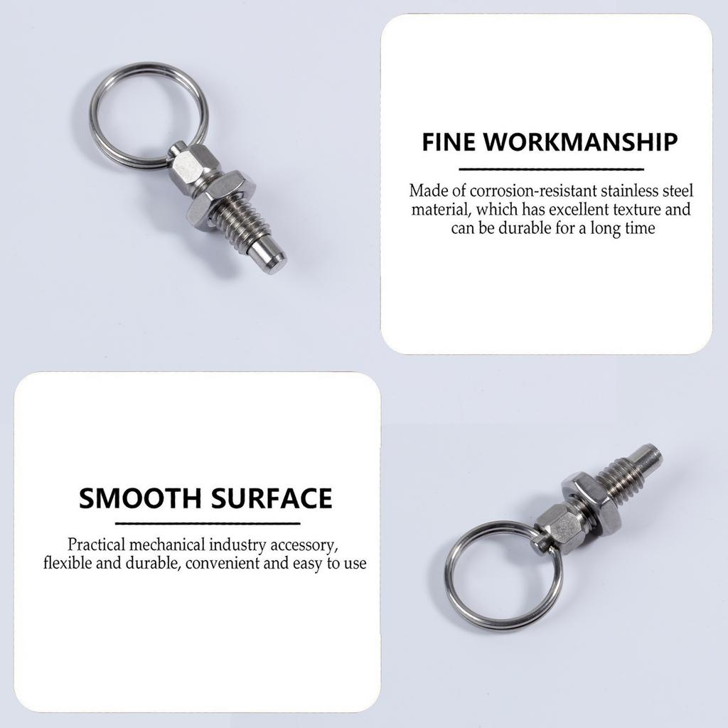 4 Pcs Pull Ring Indexing Plunger Non Lock-Out Knob Plunger Stainless Steel Spring-Loaded Plunger Mechanic Accessories