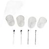 4pcs Double Wall Glass Coffee Cups Clear Milk Cups High Borosilicate Glass Cups with Spoons Spiral Style Color Liner