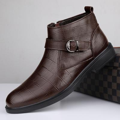 High-End Herrenschuhe aus echtem Leder Italienische Schwarze Formelle Stiefel Winter Chelsea Boots Britischer Stil Kleider Business Stiefel für Herren