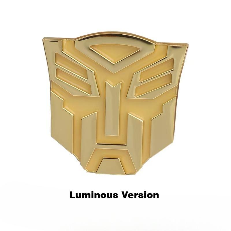 Auto Robot Metal Autobot Emblem for Car Glow-in-The-Dark Effect Auto Car Accessories Vehicle Decorative Silver
