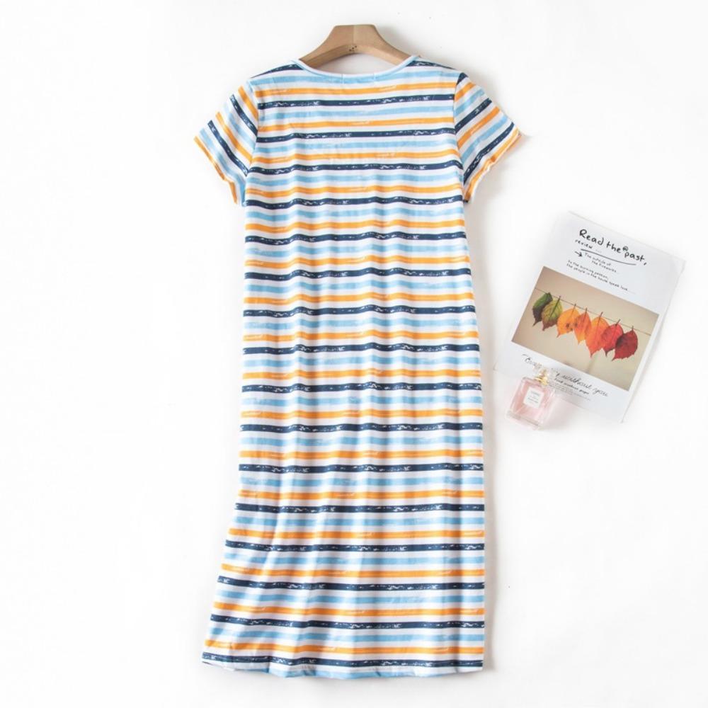 Fashion Casual Women Dress Short Sleeve Sleepwear Dresses Loose Fit Nightwear Home Clothes Nightie Loungewear Dresses