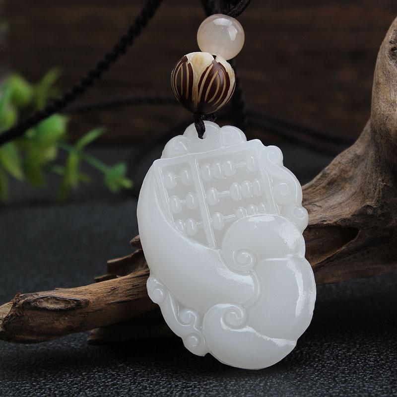 Ethnic Style Necklace Jade Buddha Brand Dragon and Phoenix Brand Pixiu Pendant Sweater Chain Long Versatile Simple Pendant Accessories Women