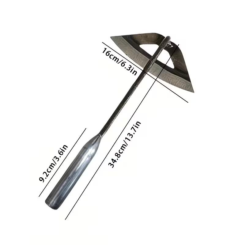 

Hollow Hoe Garden Weeding Tool Heavy Duty Steel Hand Weeder Rake for Soil Loosening, Vegetable Garden, Farm and Lawn Maintenance