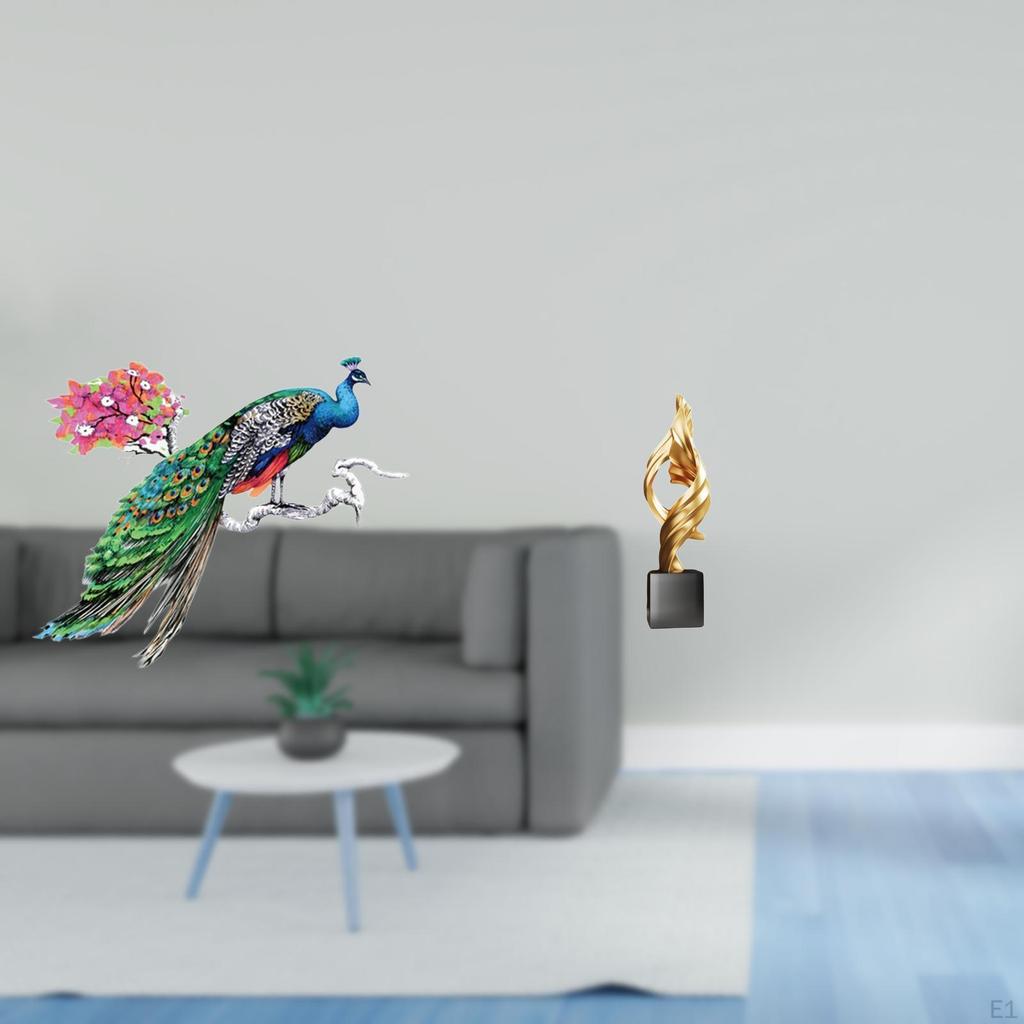 Retro Abstract PVC Wall Art Sculpture Decorative Figurine for Living Background Decor
