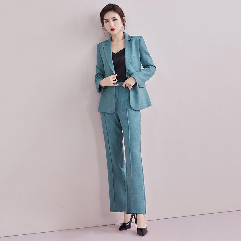 Xiang Chun Niao Women s High-End Professional Korean Style Autumn Slim Fit Long Sleeve Suit S серо-зеленый