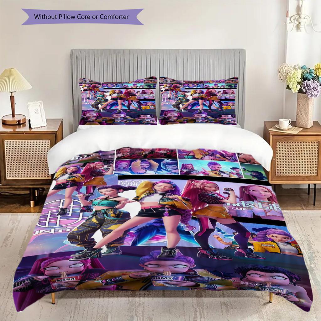 Vibrant Fashion Fusion Three-piece set(1 * duvet cover + 2 * pillowcase, without core)Christmas birthday gift Soft and comfortable Bedding set