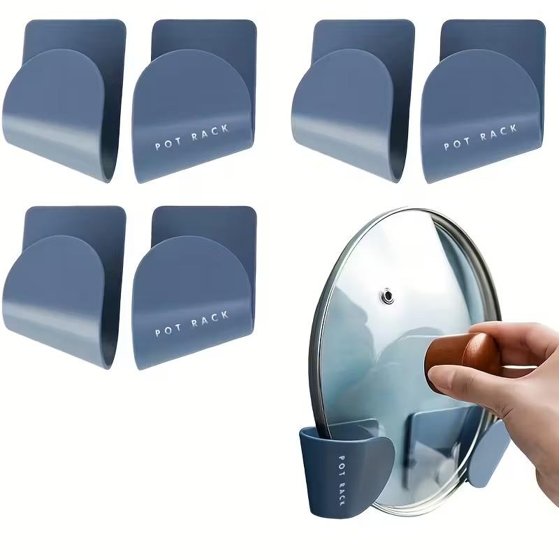 1 Pair of No-Drilling Plastic Jar Lid Storage Racks Wall-mounted Storage Rack for Organizing Jar Lids and Utensils Space-saving