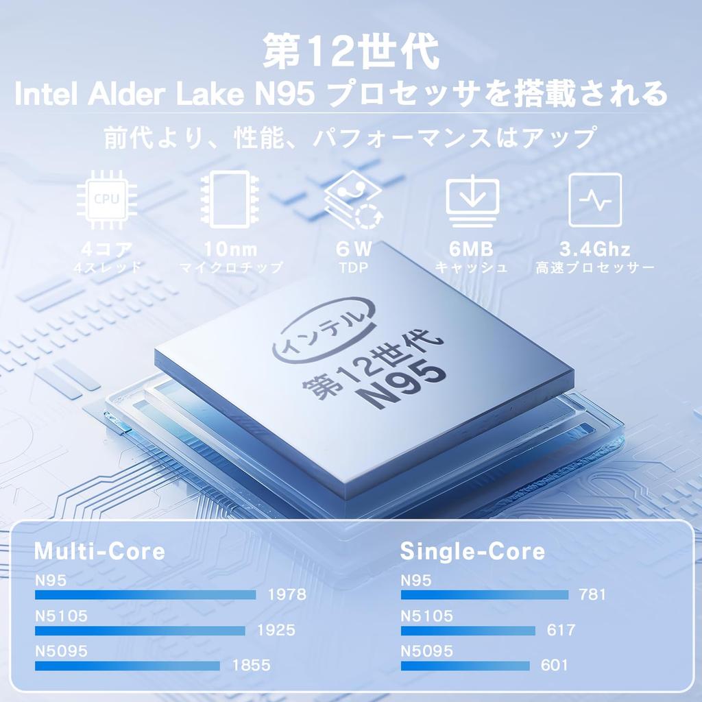 Mini PC with Intel N95 Windows 11 Office 2024 8GB DDR4 RAM 256GB 4 Dobios mini simultaneous output to 3 displays x 2 x and RJ45 wired LAN processor,