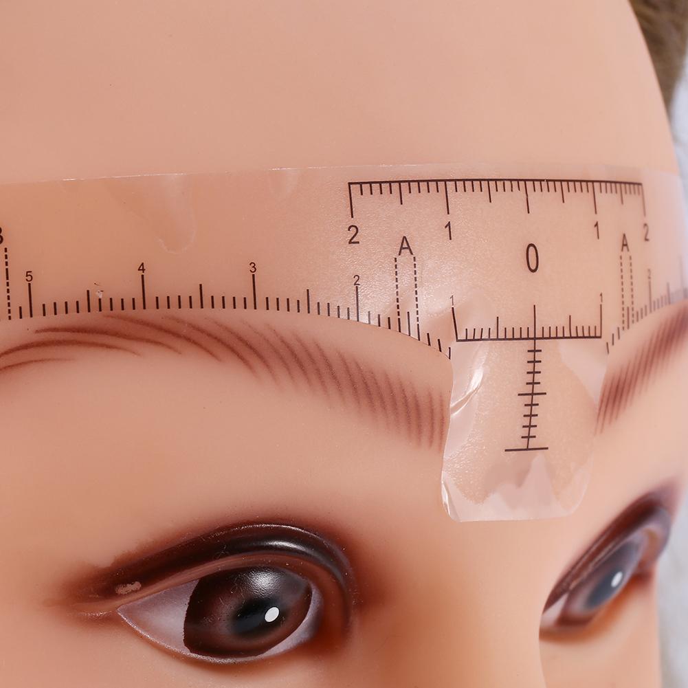 10pcs Disposable Permanent Eyebrow Measure Ruler Sticker Tattoo Shaper Stencil Makeup Tool