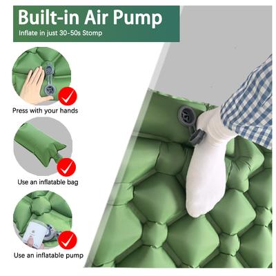 Outdoor Camping Inflatable Mattress Sleeping Pad With Pillows Ultralight Air Mat Built In Inflator Pump Hiking