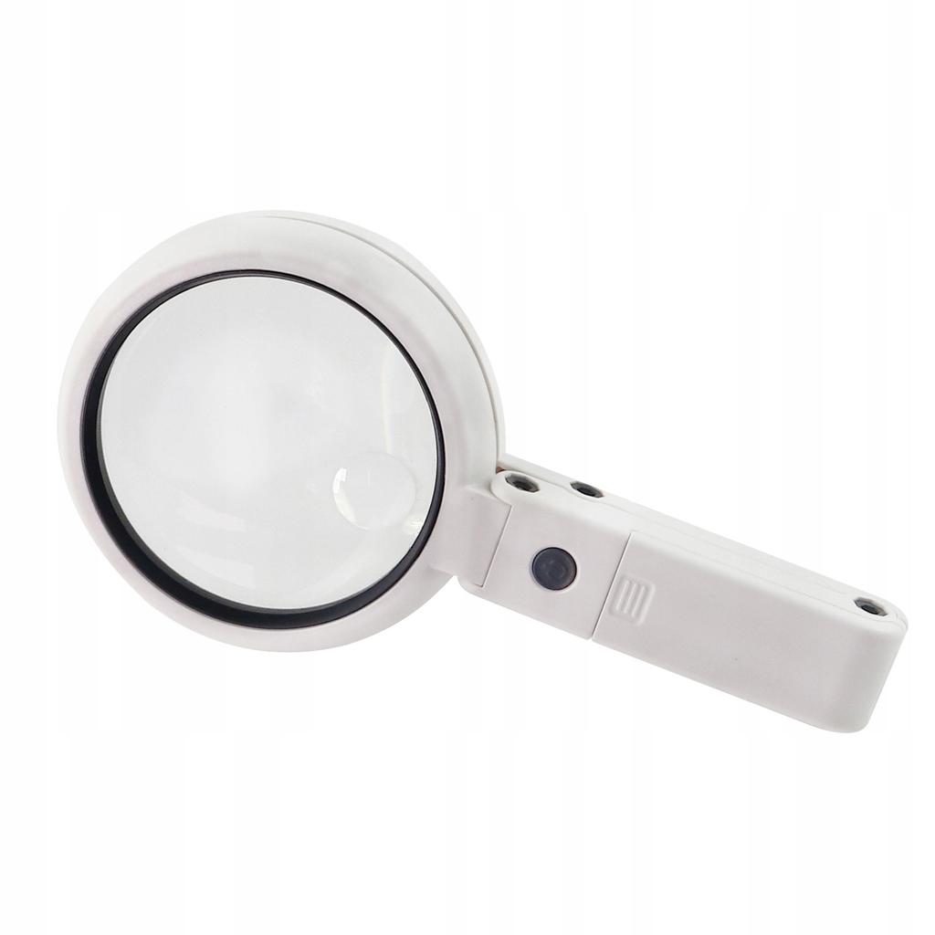 Lupe 8x LED Ständer USB-betrieben/Batterien 11x Lampe