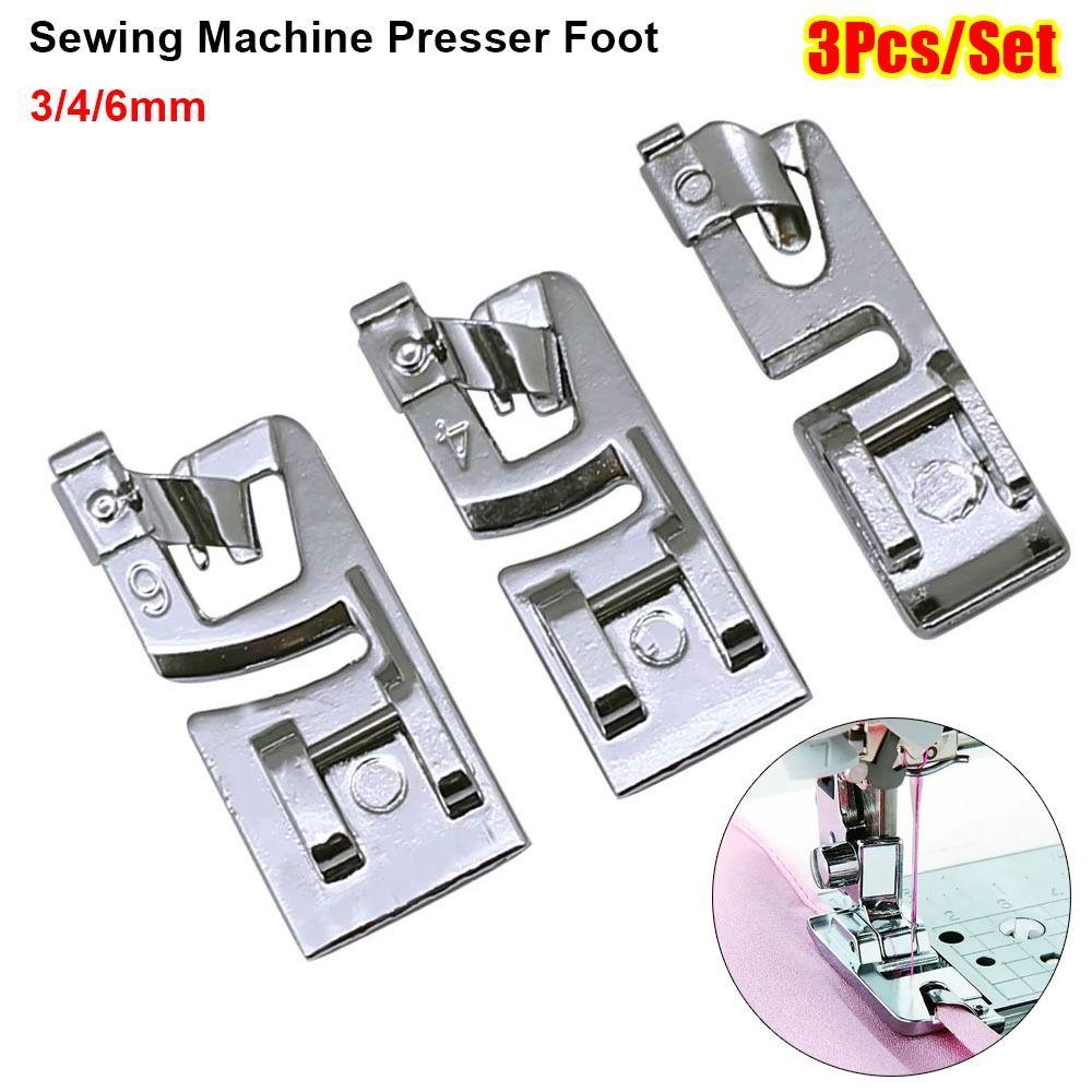 3Pcs/Set Metal Household Sewing Tool Hem Presser Foot  for Household Multi-Function Sewing Machines