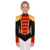 Children‘s Circus Themed Leotard Sparkly Rhinestones Long Sleeve Tassel Shoulder Pads Contrast Color Bodysuit for Stage Performance