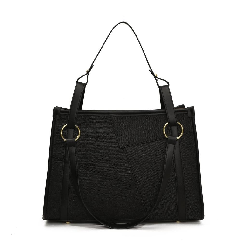 External Order Design Sense Splicing Large-capacity Tote Bag Women's 2025 New Korean Version Versatile Shoulder Bag Commuter Handbag