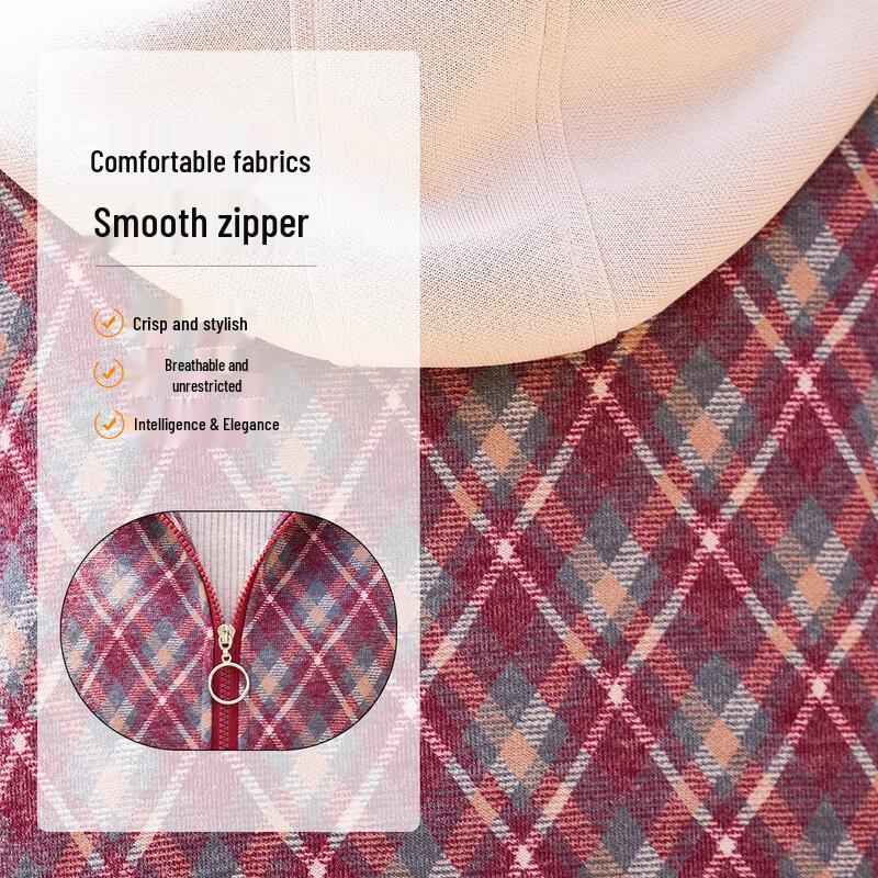 Women's Plaid Hooded Casual Top Jacket