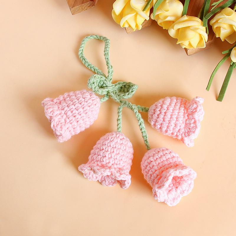 Lily of the Valley Woolen Bag Charm with Preserved Flowers – Girlish Heart Keychain Gift