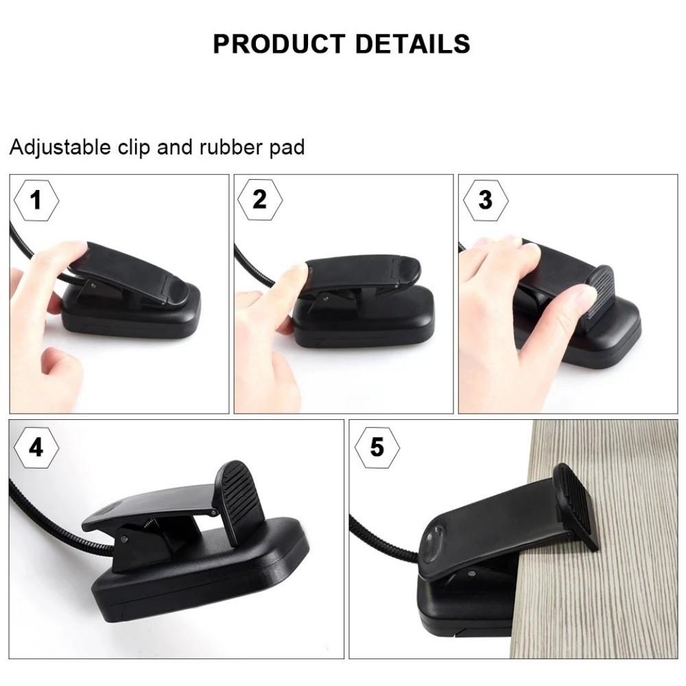 Flexible Clip-On Lamp Mini Reading Table Lamp Bedside Lamp LED Book Light Learning