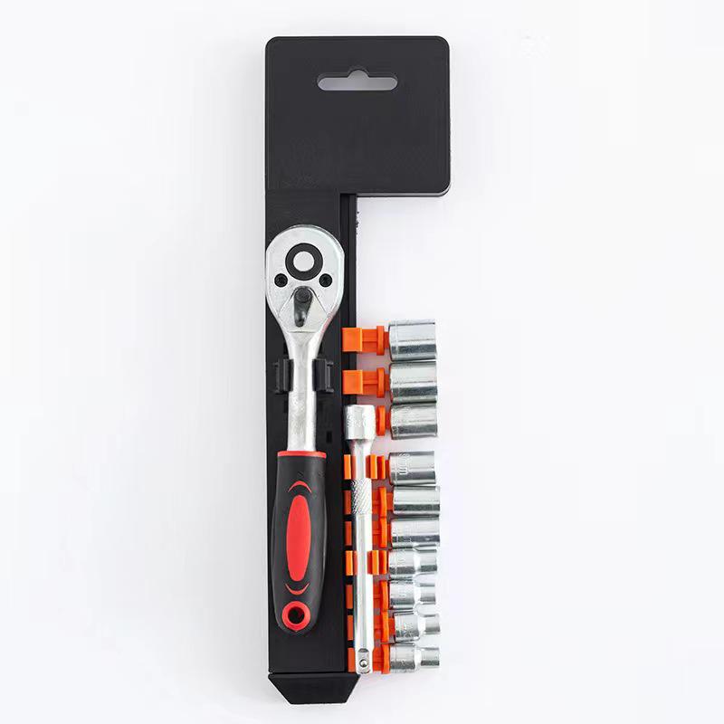 Little Fly 12-Piece Universal Ratchet Car Tool Set: Multi-function Socket Wrench for Quick Auto Repair.