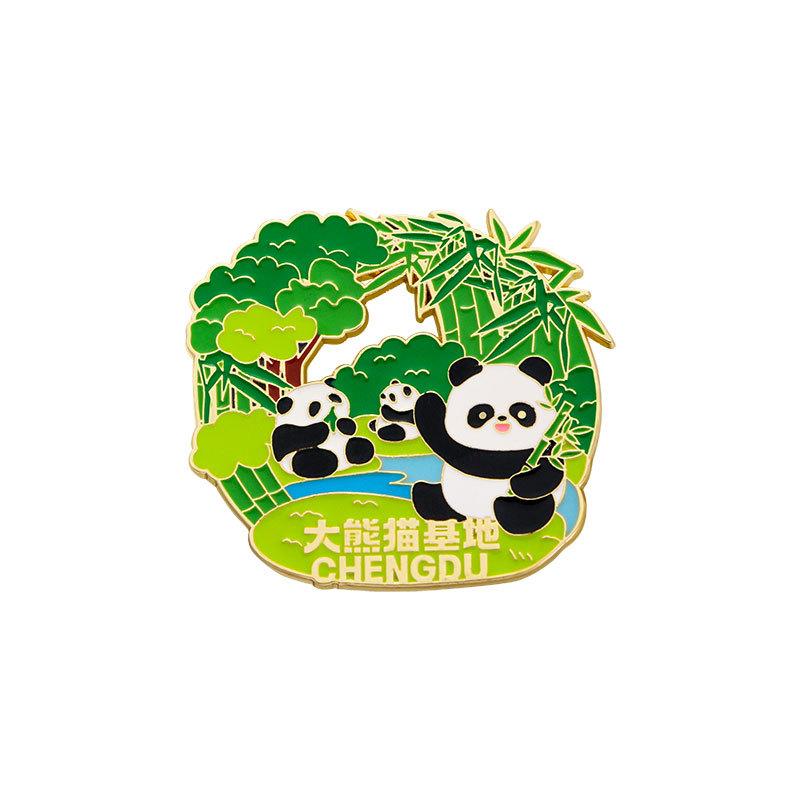 Sichuan Chengdu Cultural Tourism Scenic Spot Brooch Alloy Panda Badge Souvenir Peripheral For Wuhou Temple Du Fu Thatched Cottage
