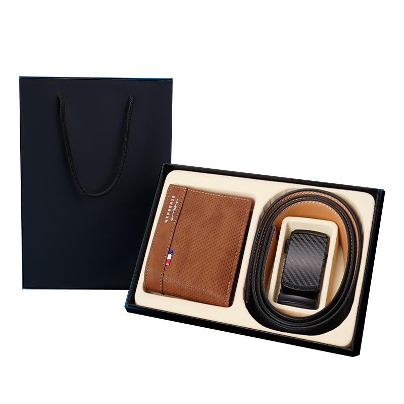 Men's Belt Wallet Gift Box Automatic Buckle Trousers Belt Wallet Combination High End New Gift Gift