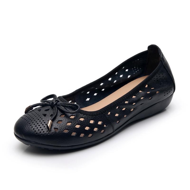 Женские сандалии из коровьей кожи с мягким бантом и полой подошвой большие размеры 2927 40 2980₽