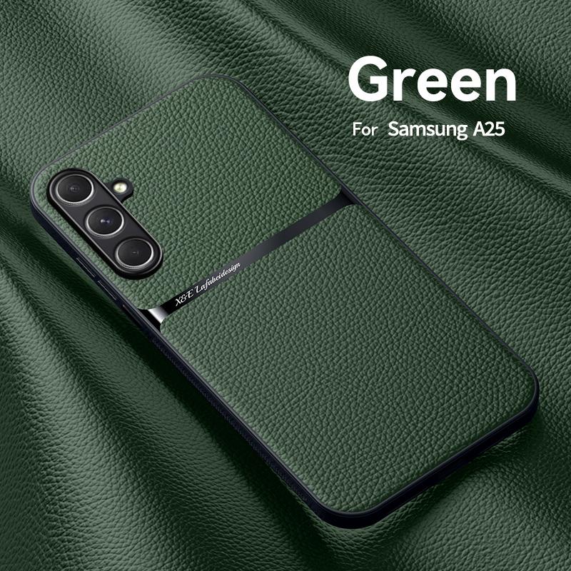 Für Samsung Galaxy A25 5G Hülle Luxus Leder Stoßfest Weiche Handyhülle Für Samsung A25 25A A 25 Auto Magnethalter Rückseite
