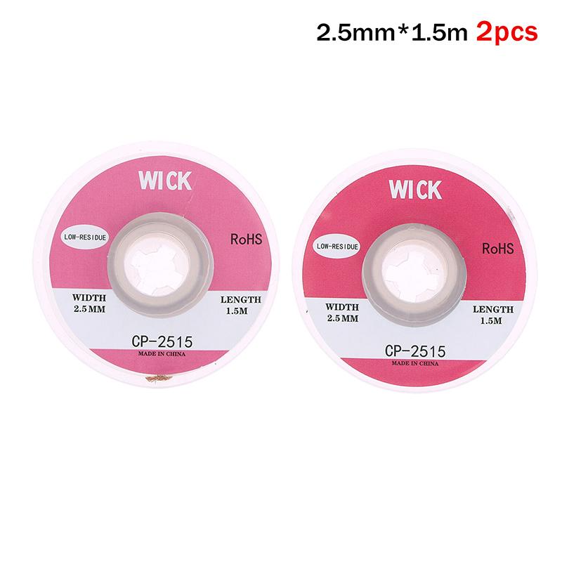2Pcs 1.0/1.5/2.0/2.5MM 1.5M Welding Wires Desoldering Braid Solder Remover Wick Wire Welding Tin Sucker Repair Tool