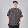 New Summer Letter Printed Short-sleeved T-shirt for Men's Loose Round Neck Half-sleeved Heavy Cotton T-shirt
